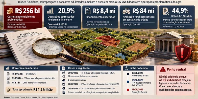 Fazendas fantasmas expõem fragilidade de garantias rurais em cenário de R$ 256 bilhões em operações problemáticas no agro