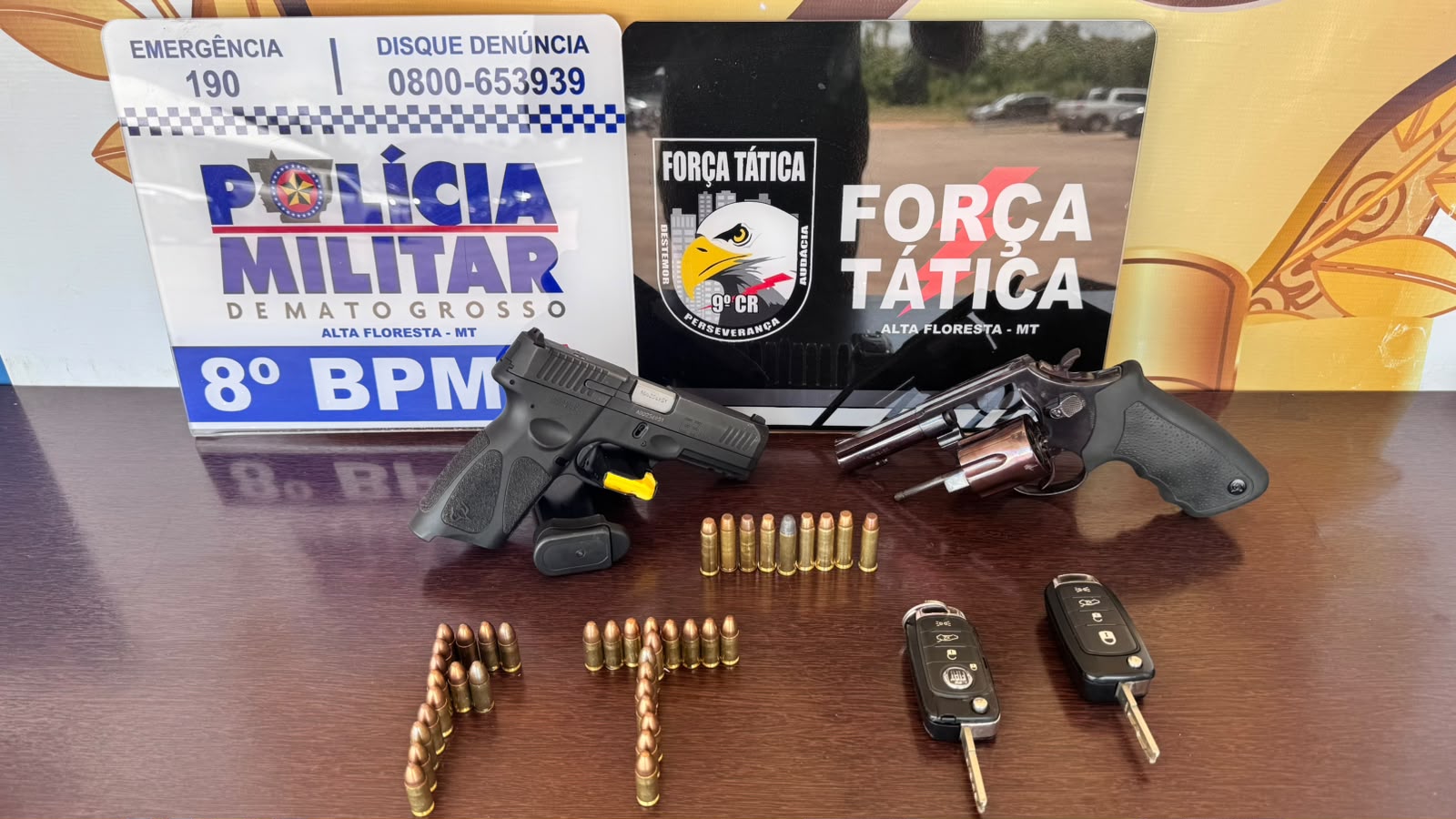 PM prende dois homens suspeitos de extorsão a produtor rural e apreende armas em Alta Floresta