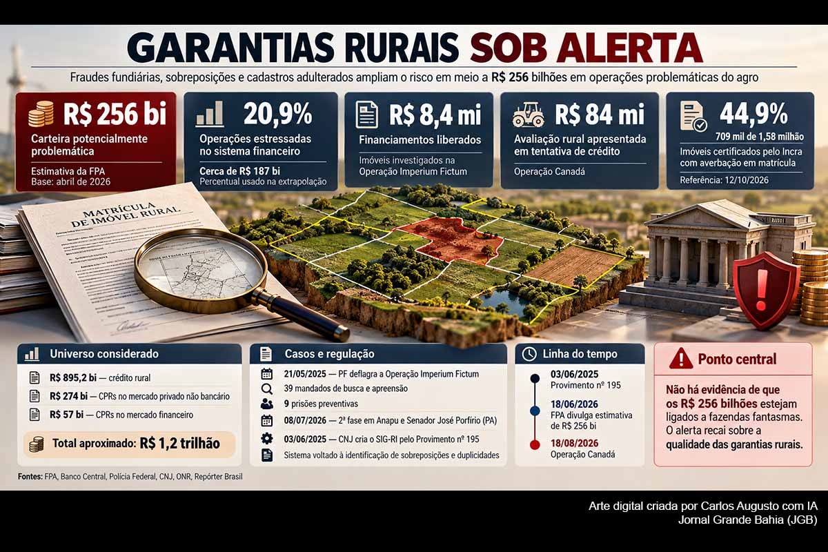 Fazendas fantasmas expõem fragilidade de garantias rurais em cenário de R$ 256 bilhões em operações problemáticas no agro